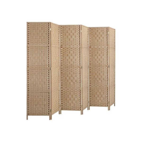 6 Panel Room Divider Privacy Screen Wood