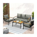 Outdoor Patio Set Table and Chairs with Cushion Black