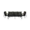 Outdoor Patio Set Table and Chairs with Cushion Black