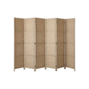 6 Panel Room Divider Privacy Screen Wood