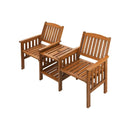 Wooden Garden Bench Chair&Table Loveseat Brown