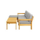 Outdoor Sofa Set Wooden Table Lounge 5Piece