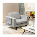 Upholstered Single Sofa Chair With Magazine Caddy Holder