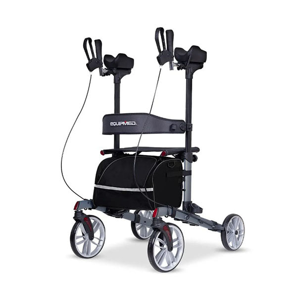 Upright Rollator Walker Forearm Rest Supports Mobilty Aid Seat Grey