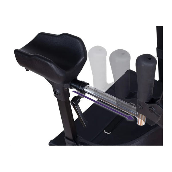 Upright Rollator Walker Forearm Rest Supports Mobilty Aid Seat Grey