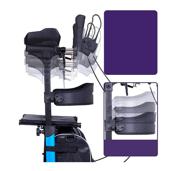 Upright Rollator Walker Forearm Support Rests Mobilty Aid Seat Blue
