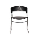 Uranus Pvc Sled Base Visitor Lunchroom Chair Black