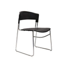 Uranus Pvc Sled Base Visitor Lunchroom Chair Black