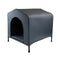 Grey M Portable Flea and Mite Resistant Dog Kennel House W Cushion