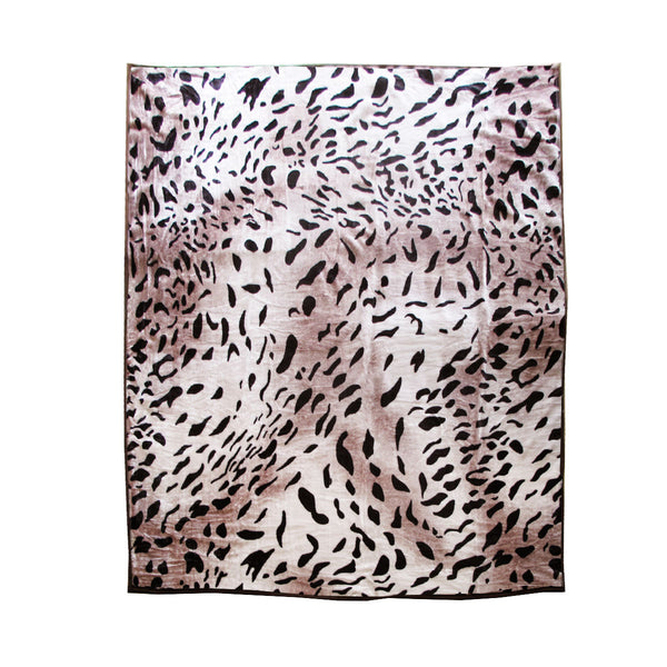 675Gsm 2 Ply Animal Print Faux Mink Blanket Queen 200X240 Cm Jaguar