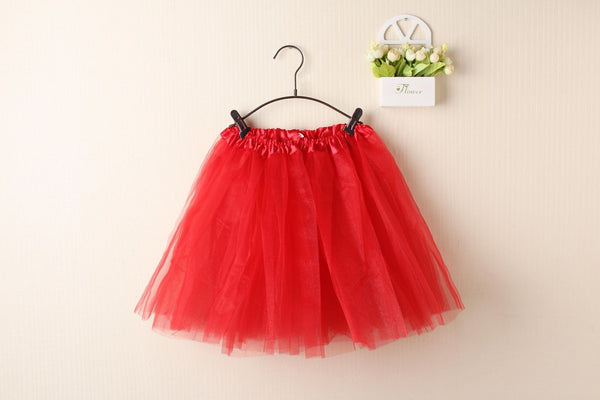 New Adults Tulle Tutu Skirt Dressup Party Costume Ballet Womens Girls Dance Wear, Red, Kids