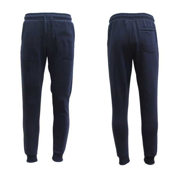Mens Unisex Fleece Lined Sweat Track Pants Suit Casual Trackies Slim Cuff Xs-6Xl, Navy, 2Xl