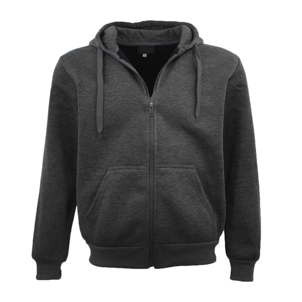 Adult Unisex Zip Plain Fleece Hoodie Hooded Jacket Mens Sweatshirt Jumper Xs-8Xl, Dark Grey, M