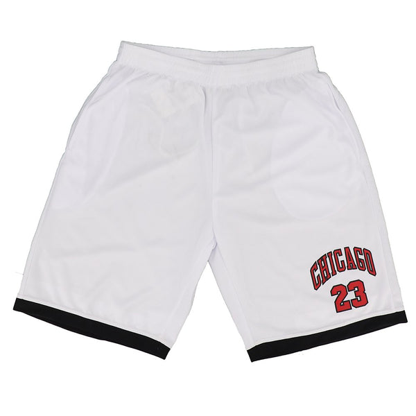 Men'S Basketball Sports Shorts Gym Jogging Swim Board Boxing Sweat Casual Pants, White - Chicago 23, Xl