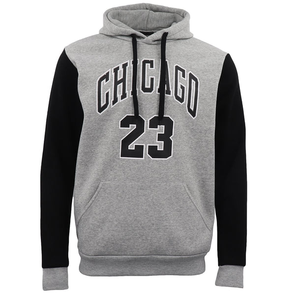 Men'S Fleece Pullover Hoodie Jacket Chicago Bulls 23 Michael Jordan Sweat Shirt, Light Grey, 3Xl