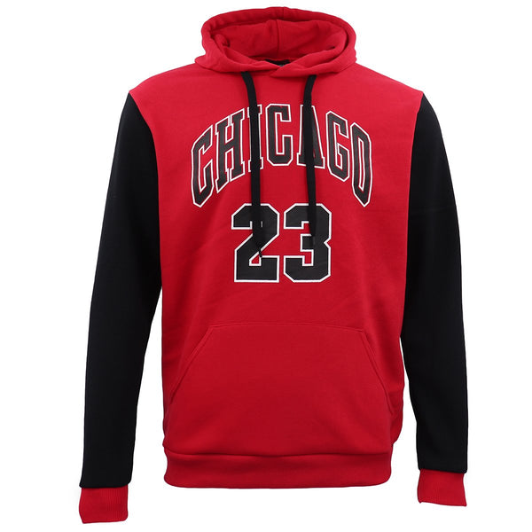 Men'S Fleece Pullover Hoodie Jacket Chicago Bulls 23 Michael Jordan Sweat Shirt, Red, 2Xl