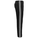 Men'S Fleece Casual Sports Track Pants W Zip Pocket Striped Sweat Trousers S-6Xl, Black, 5Xl