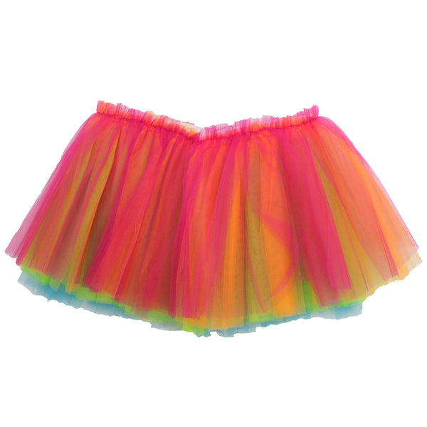 New Adults Tulle Tutu Skirt Dressup Party Costume Ballet Womens Girls Dance Wear, Rainbow_H (6 Layers), Kids