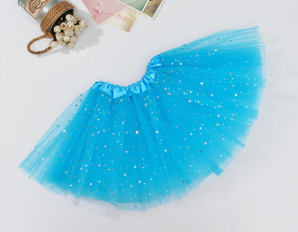 Sequin Tulle Tutu Skirt Ballet Kids Princess Dressup Party Baby Girls Dance Wear, Aqua, Adults