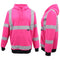 Hi Vis Hooded Safety Jumper Hoodie Sweatshirt Tradie Workwear Fleece Jacket Coat, Fluro Pink, Xl