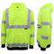 Hi Vis Hooded Safety Jumper Hoodie Sweatshirt Tradie Workwear Fleece Jacket Coat, Fluro Yellow, 2Xl