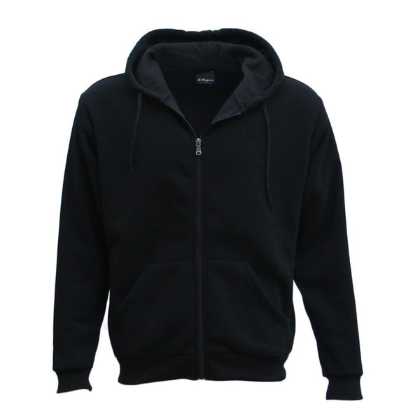 Adult Unisex Zip Plain Fleece Hoodie Hooded Jacket Mens Sweatshirt Jumper Xs-8Xl, Black, 7Xl