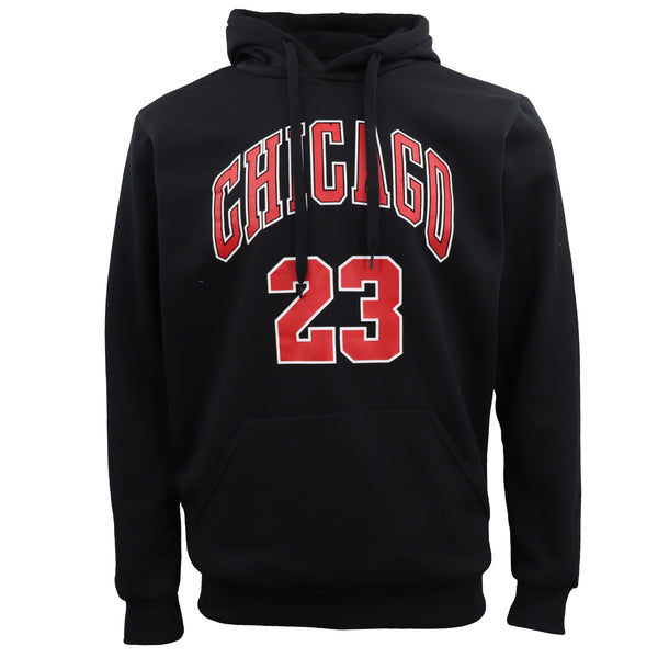 Men'S Fleece Pullover Hoodie Jacket Sports Jumper Jersey Chicago Golden State, Black - Chicago 23, L