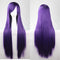 New 80Cm Straight Sleek Long Full Hair Wigs W Side Bangs Cosplay Costume Womens, Dark Purple