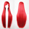New 80Cm Straight Sleek Long Full Hair Wigs W Side Bangs Cosplay Costume Womens, Red