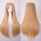 New 80Cm Straight Sleek Long Full Hair Wigs W Side Bangs Cosplay Costume Womens, Blonde