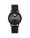 Black Leatherette Analog Fashion Watch With Pin Buckle Closure One Size Women