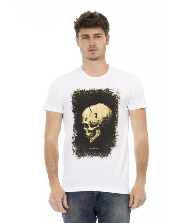 Short Sleeve Round Neck T-Shirt With Front Print 2Xl Men