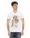 Short Sleeve V-Neck T-Shirt With Front Print Xl Men