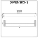 Fluid Stainless Steel Double Towel Rail 900mm