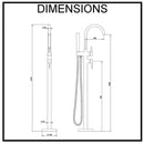 Symphony Floor Standing Bath Spout Mixer and Hand Shower Luxury Chrome