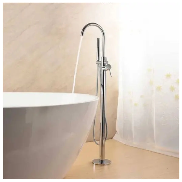 Symphony Floor Standing Bath Spout Mixer and Hand Shower Luxury Chrome