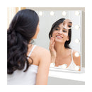 Vanity Tabletop And Wall Mounted Mirror With 18 Dimmable Led Bulbs