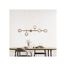 Satin Brass 6 Light Optic Glass Pendant