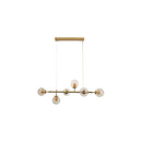Satin Brass 6 Light Optic Glass Pendant