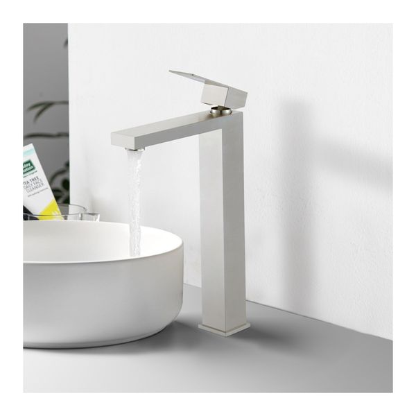 Vanity Basin Mixer Tap Stainless Steel Faucet Square Spout