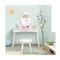 Vanity Makeup Table Set with Real Mirror for Little Girls White