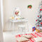Vanity Makeup Table Set with Real Mirror for Little Girls White