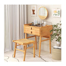 Bamboo Makeup Vanity Table With Mirror And 2 Storage Drawers