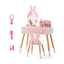 Kids Vanity Table And Chair Set With Removable Mirror