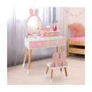 Kids Vanity Table And Chair Set With Removable Mirror