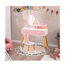 Kids Vanity Table And Chair Set With Removable Mirror