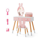 Kids Vanity Table And Chair Set With Removable Mirror