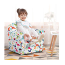 Velvet Kids Sofa With Lovely Pattern For Baby Room