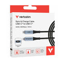 Verbatim Sync And Charge Usb C To Usb C 100W Display 120 Cm