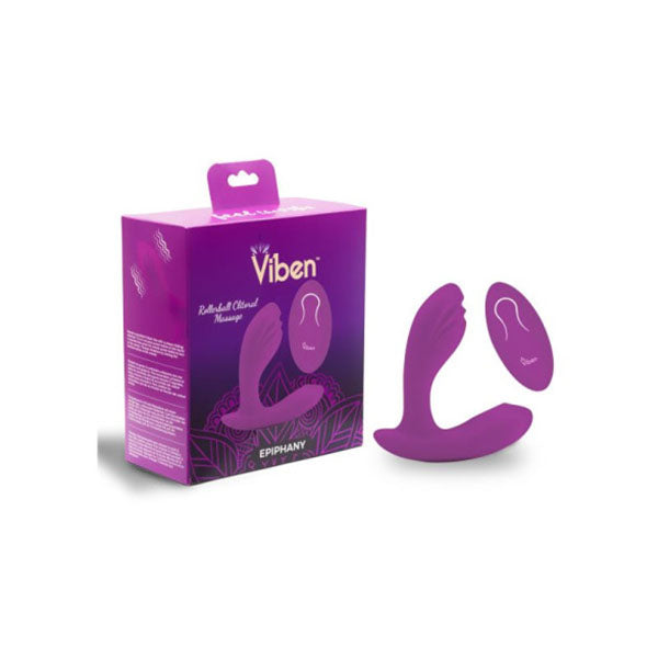 Viben Epiphany Rollerball Dual Stim Massager With Remote Berry